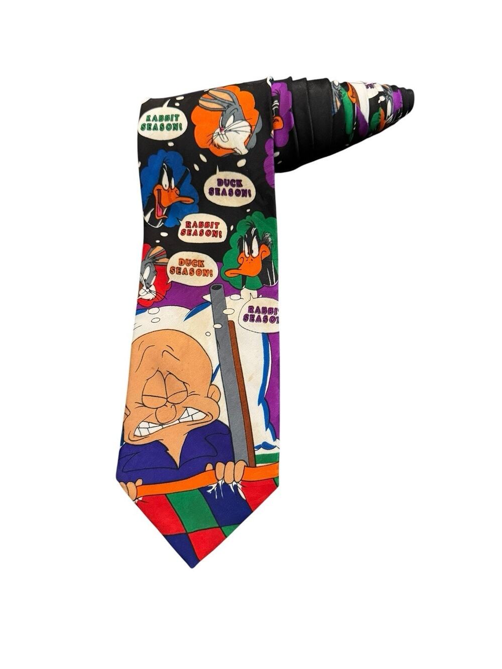 Looney Tunes Mania Rabbit Duck Season Elmer Fudd Bugs Bunny Daffy Necktie